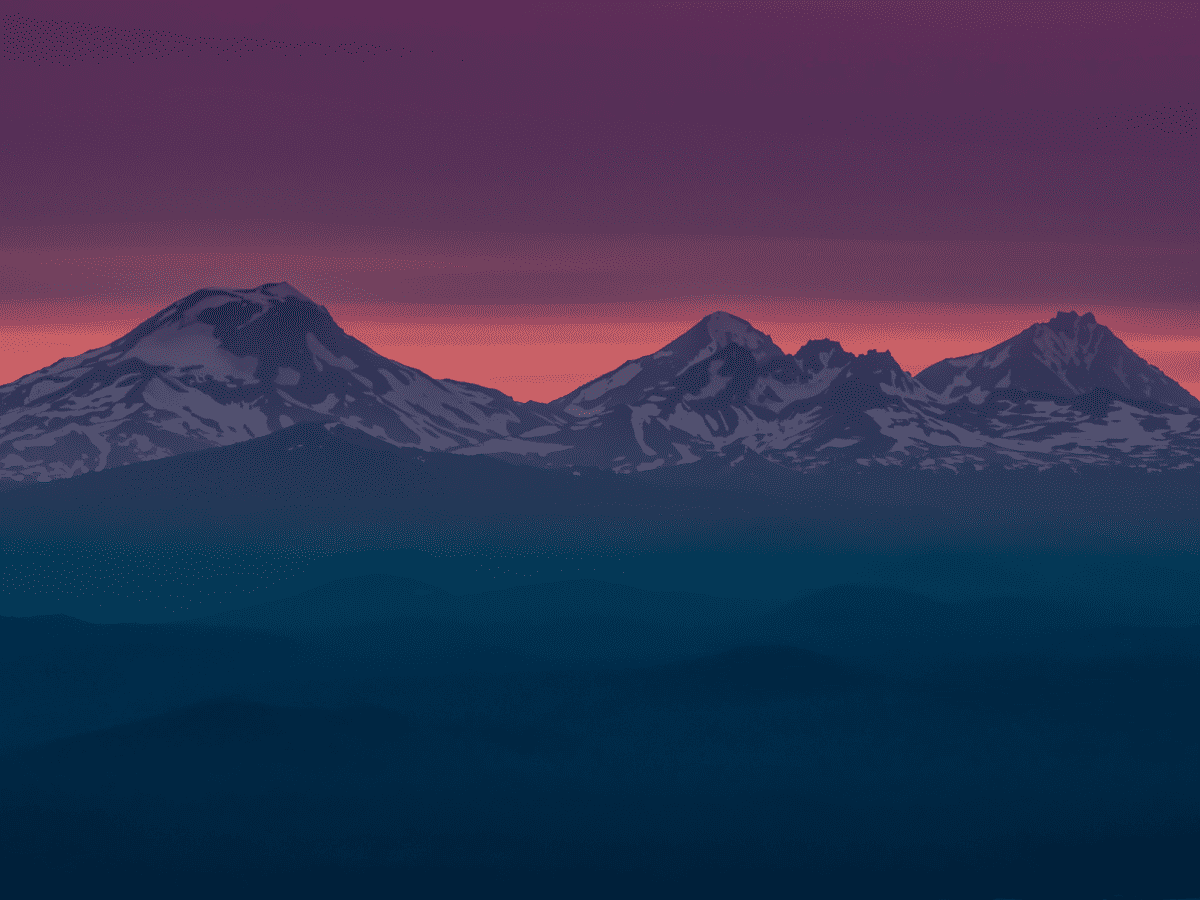 Three Sisters mountains at sunset near Bend Oregon